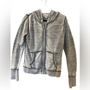 Zen Women’s Hoodie Jacket Gray Long Sleeve Full Zip Pockets Size Medium